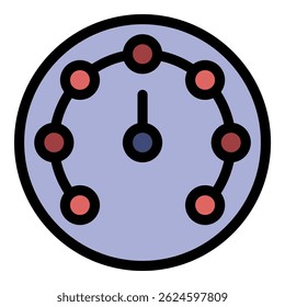 Instrument barometer icon. Outline instrument barometer vector icon color flat isolated