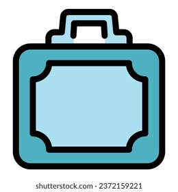 Instrument case icon outline vector. Toolbox kit. Repair carpenter color flat