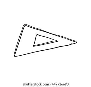 Instrument, creative and school supply concept represented by ruler icon. Isolated and sketch illustration.