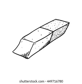 Instrument, creative and school supply concept represented by eraser icon. Isolated and sketch illustration.