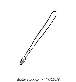 Instrument, creative and school supply concept represented by brush icon. Isolated and sketch illustration.