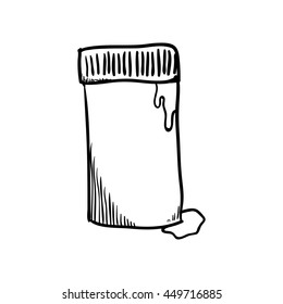 Instrument, creative and school supply concept represented by paint tube icon. Isolated and sketch illustration.