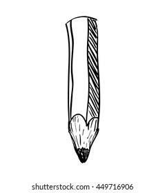 Instrument, creative and school supply concept represented by pencil icon. Isolated and sketch illustration.