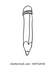 Instrument, creative and school supply concept represented by pencil icon. Isolated and sketch illustration.