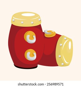 instrument drum cartoon theme elements