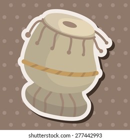 instrument drum cartoon theme elements