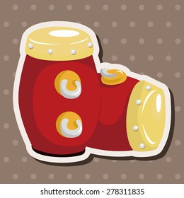 instrument drum cartoon theme elements
