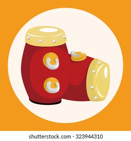 instrument drum cartoon theme elements