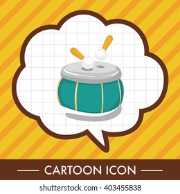 instrument drum cartoon theme elements