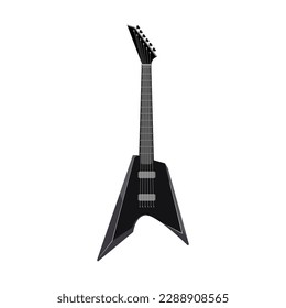 instrument electric guitar cartoon. metal concert, red instrument electric guitar sign. isolated symbol vector illustration