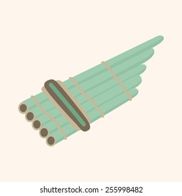 instrument flute cartoon theme elements