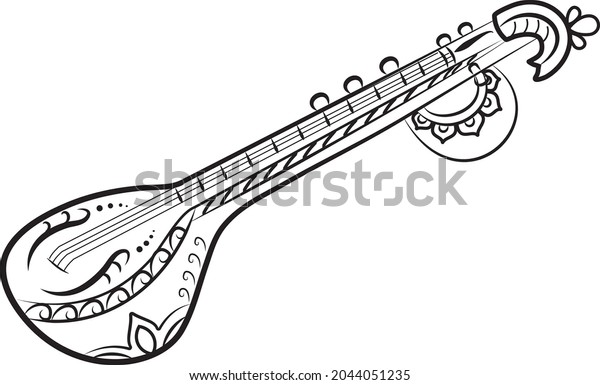 Instrument Guitar Line Art Stock Vector (Royalty Free) 2044051235 ...