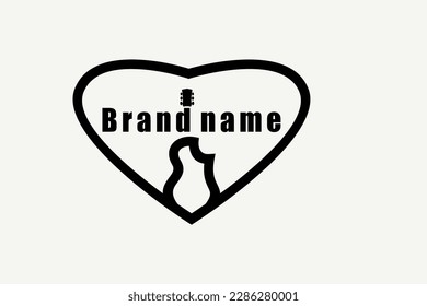 Instrument Guitar Pick Emblem for Rock Music Band or Guitarist Logo Label logo design