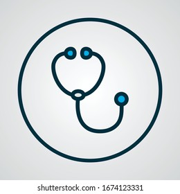 Instrument icon colored line symbol. Premium quality isolated stethoscope element in trendy style.