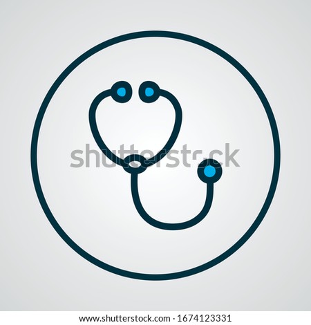 Instrument icon colored line symbol. Premium quality isolated stethoscope element in trendy style.