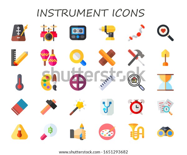 Instrument Icon Set 30 Flat Instrument Stock Vector (Royalty Free ...