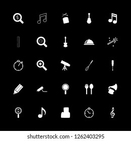 instrument icon set about mixer, camera, music and melody vector set