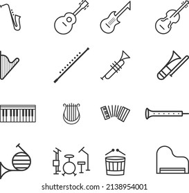 Instrument Icon Set simple, minimalist