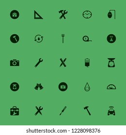 instrument icon. instrument vector icons set screwdriver, kitchen scale, pitchfork and watch face