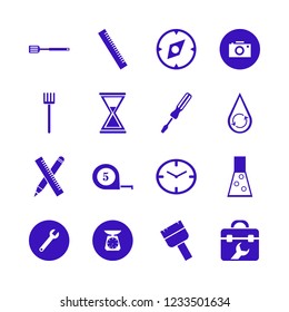 instrument icon. instrument vector icons set camera, test tube, kitchen scale and spatula
