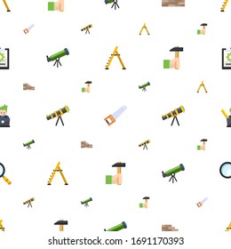 instrument icons pattern seamless. Included editable flat stepladder, Hand saw, brickwork, Astronomy, telescope, Handicraft, graphic designer icons. instrument icons for web and mobile.