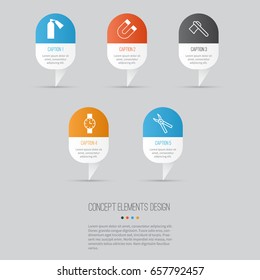 Instrument Icons Set. Collection Of Firefighter, Tomahawk, Pliers And Other Elements.