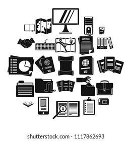 Instrument icons set. Simple set of 25 instrument vector icons for web isolated on white background