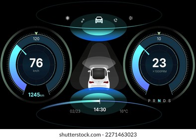 instrument interface for car vector illustration