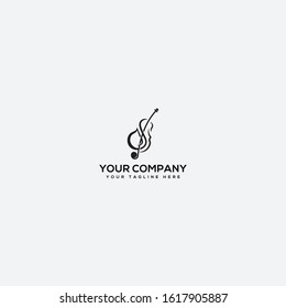 instrument jazz logo, violin logo design, letter S and Violin logo