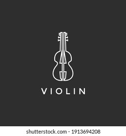 instrument jazz logo, violin logo design, in black background