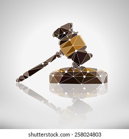 Instrument of justice - a hammer. Vector