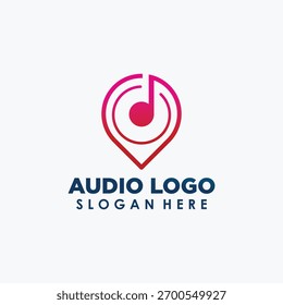 instrument logo template, audio point logo design concept vector