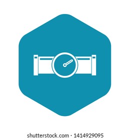 Instrument measures the pressure in the pipe icon. Simple illustration of instrument measures the pressure in the pipe vector icon for web