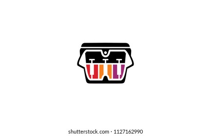 instrument music drum logo icon vector