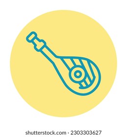 Instrument musical bandura line color icon. Isolated vector element. Outline pictogram for web page, mobile app, promo