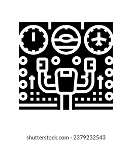instrument panel aircraft glyph icon vector. instrument panel aircraft sign. isolated symbol illustration