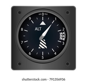 Instrument plane ALT vector navigation indicator on a white background