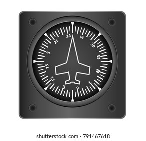 Instrument plane direction vector navigation indicator on a white background