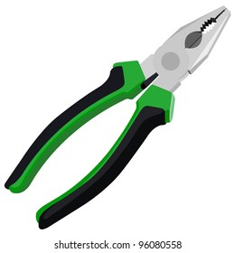 Instrument pliers on a white background, vector illustration. Rasterized version also available in portfolio.