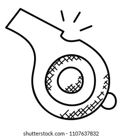 
An instrument producing sound in air by mouth representing whistle.
