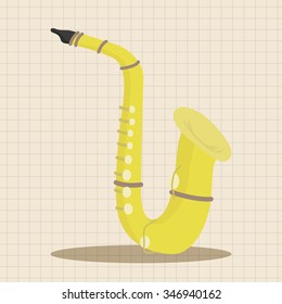 instrument saxophone cartoon theme elements