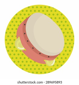 instrument tambourine cartoon theme elements