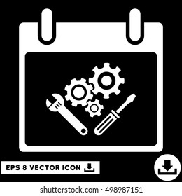 Instrument Tools Calendar Day icon. Vector EPS illustration style is flat iconic symbol, white color.