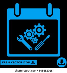 Instrument Tools Calendar Day icon. Vector EPS illustration style is flat iconic symbol, blue color.