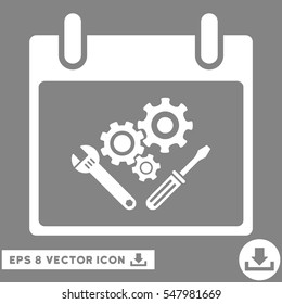Instrument Tools Calendar Day icon. Vector EPS illustration style is flat iconic symbol, white color.