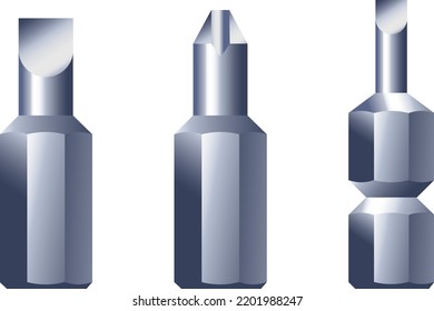 Instrument and tools for fixing and repairing. Isolated metal details with special carving and sizes. Factory or industrial production. Handyman kit for working household. Vector in flat style