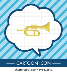 instrument trumpet cartoon theme elements