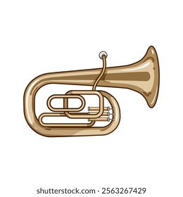 instrument tuba cartoon. music orchestra, band sound, valve mouthpiece instrument tuba sign. isolated symbol vector illustration