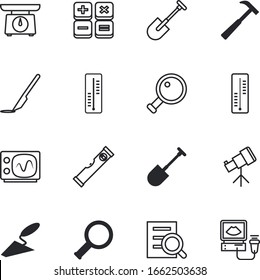conjunto de iconos vectoriales de instrumentos como: ingeniería, voz, rendimiento, clip, observar, cuero cabelludo, economía, sonografía, dial, financiero, telescopio, laboratorio, línea, voz, trabajo, masa, oscilación, máquina