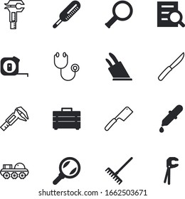 instrument vector icon set such as: temperature, cardiology, appliances, marketing, lupe, autumn, sick, farm, 3d, support, container, build, climate, pipette, instruments, experiment, lunar, holding